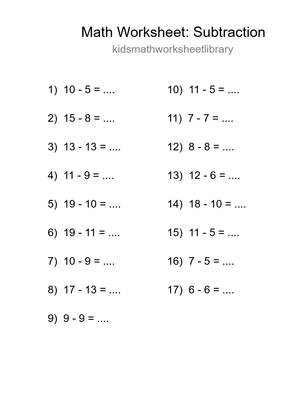 Free 17 Subtraction Math Worksheet For Grade 2 With Answers - Part 217