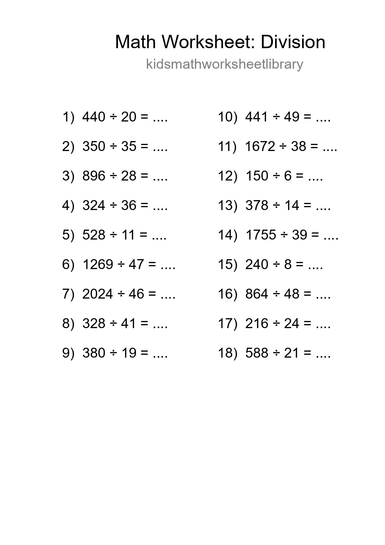 Free 18 Division Math Worksheet For Grade 2 - Part 136