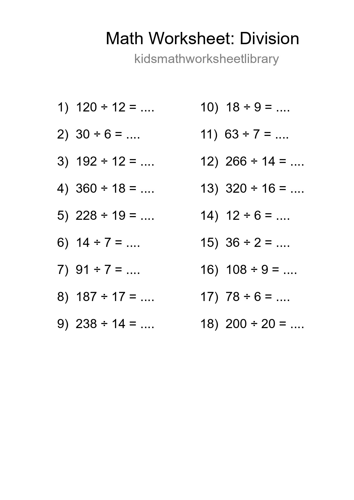 Free 18 Division Math Worksheet For Grade 2 - Part 26