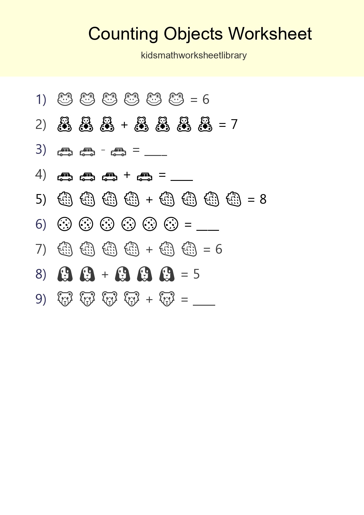 Free Counting Objects Worksheet For Kindergarten - Part 58