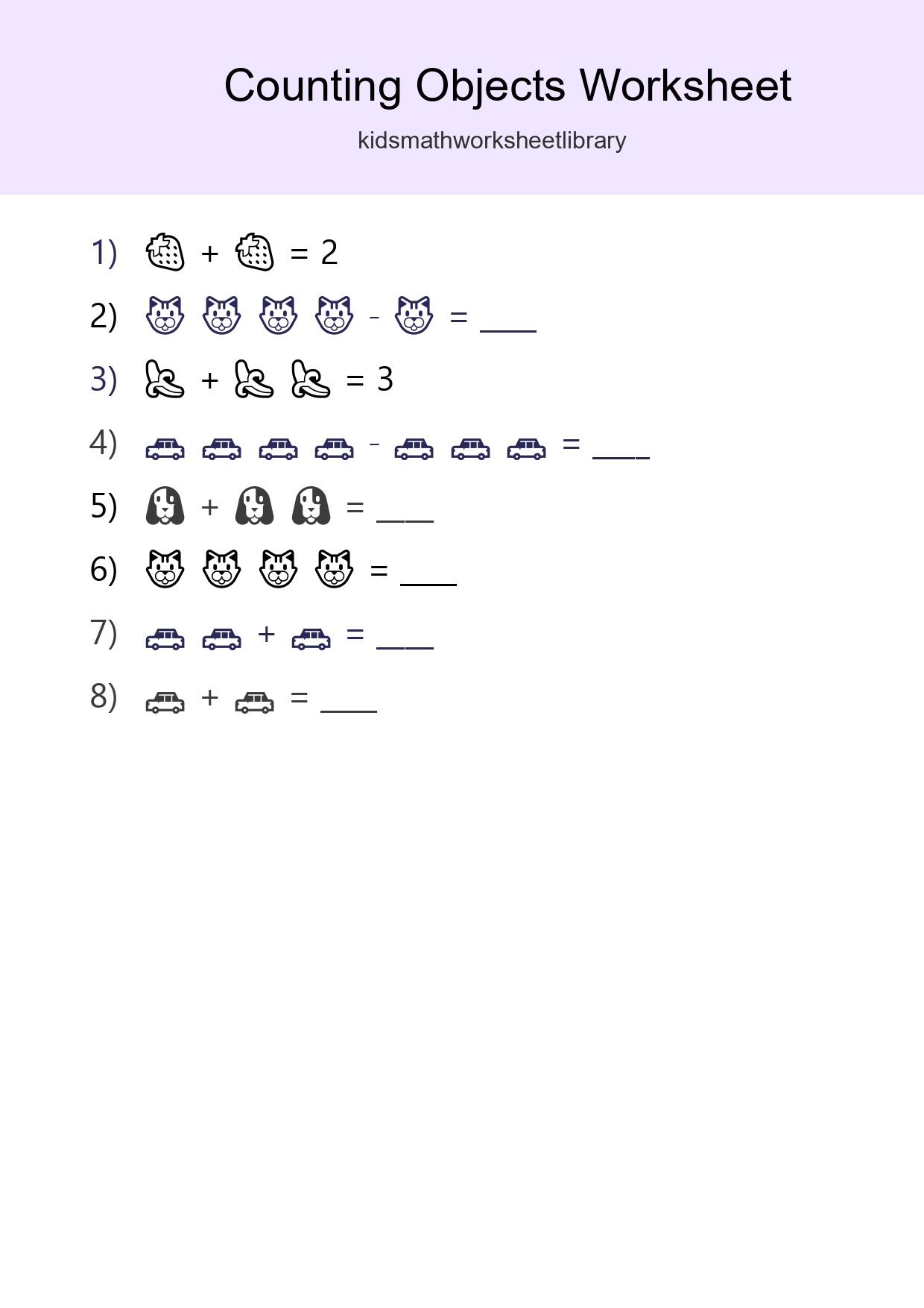 Free Counting Objects Worksheet For Pre-K - Part 113