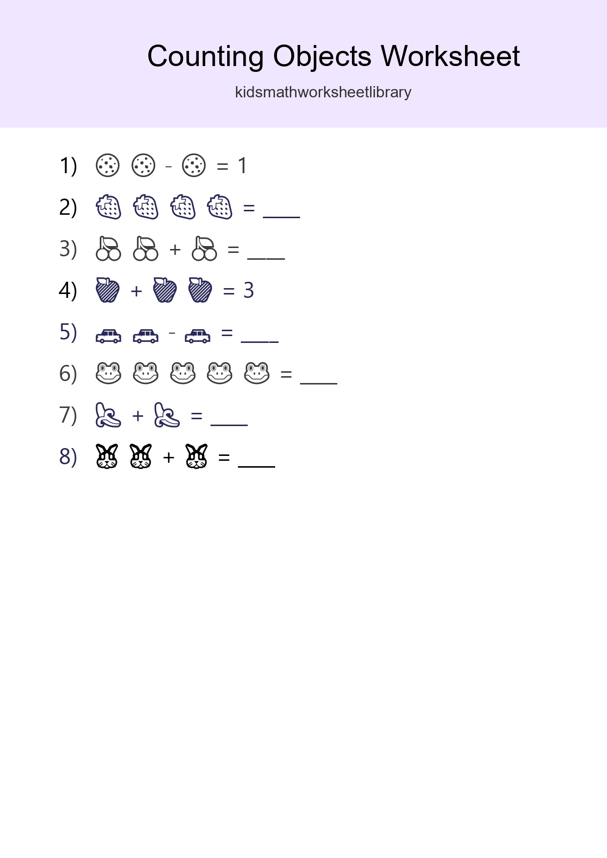 Free Counting Objects Worksheet For Pre-K - Part 146