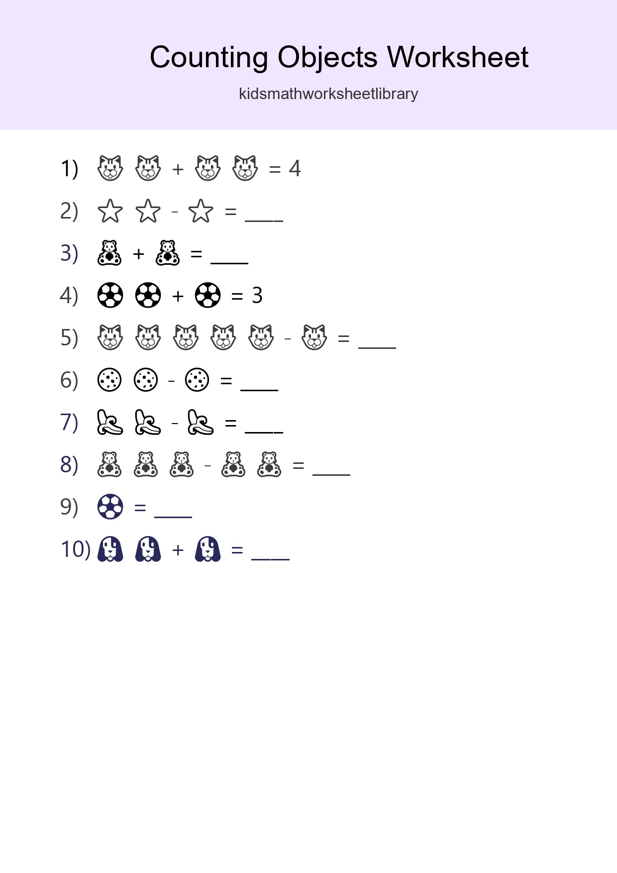 Free Counting Objects Worksheet For Pre-K - Part 25