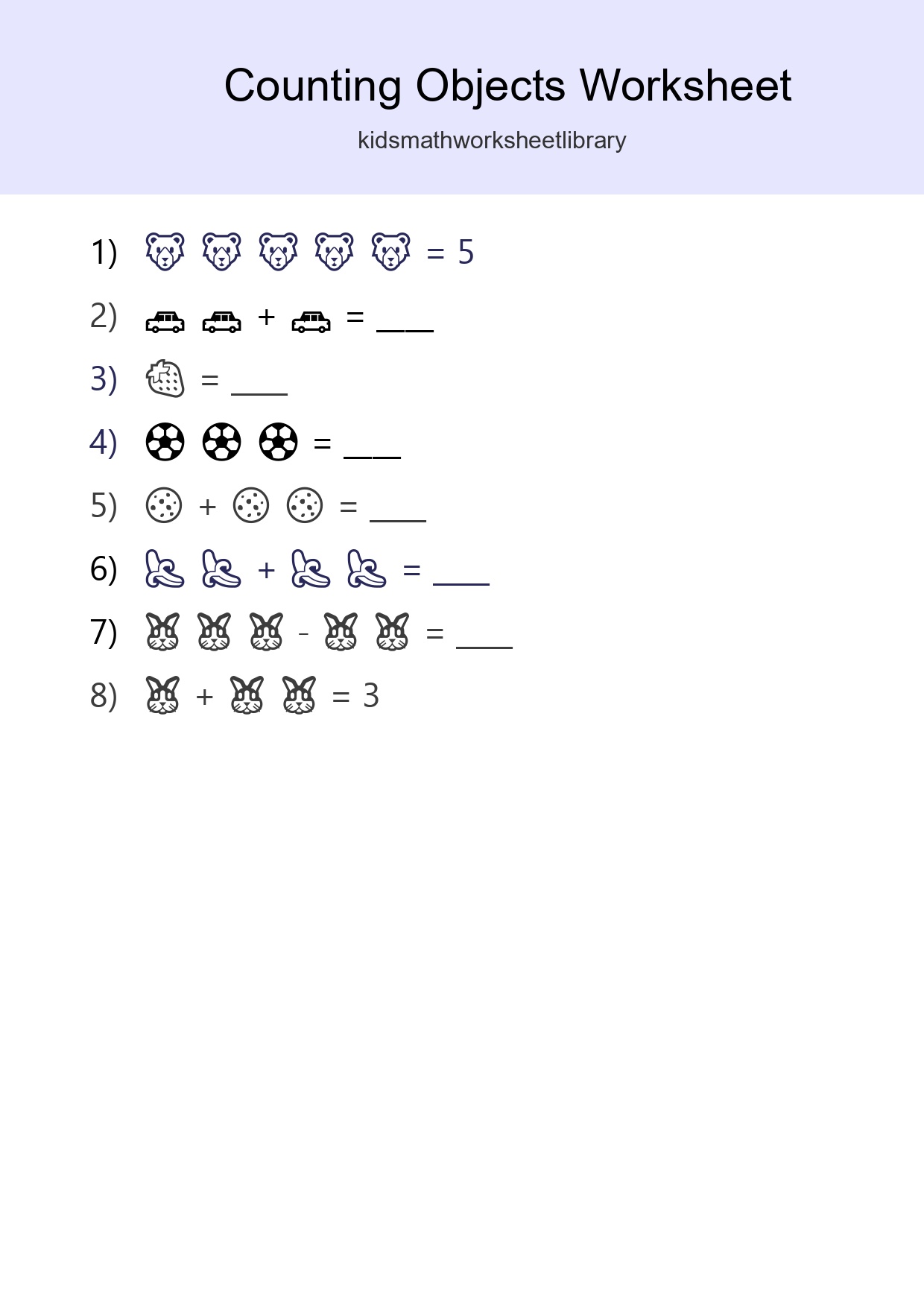 Free Counting Objects Worksheet For Pre-K Printable - Part 157