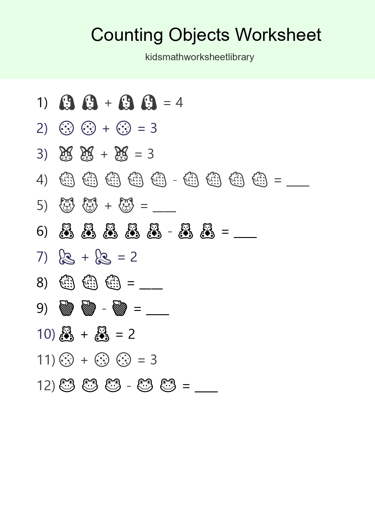 Free Counting Objects Worksheet For Pre-K Printable - Part 3
