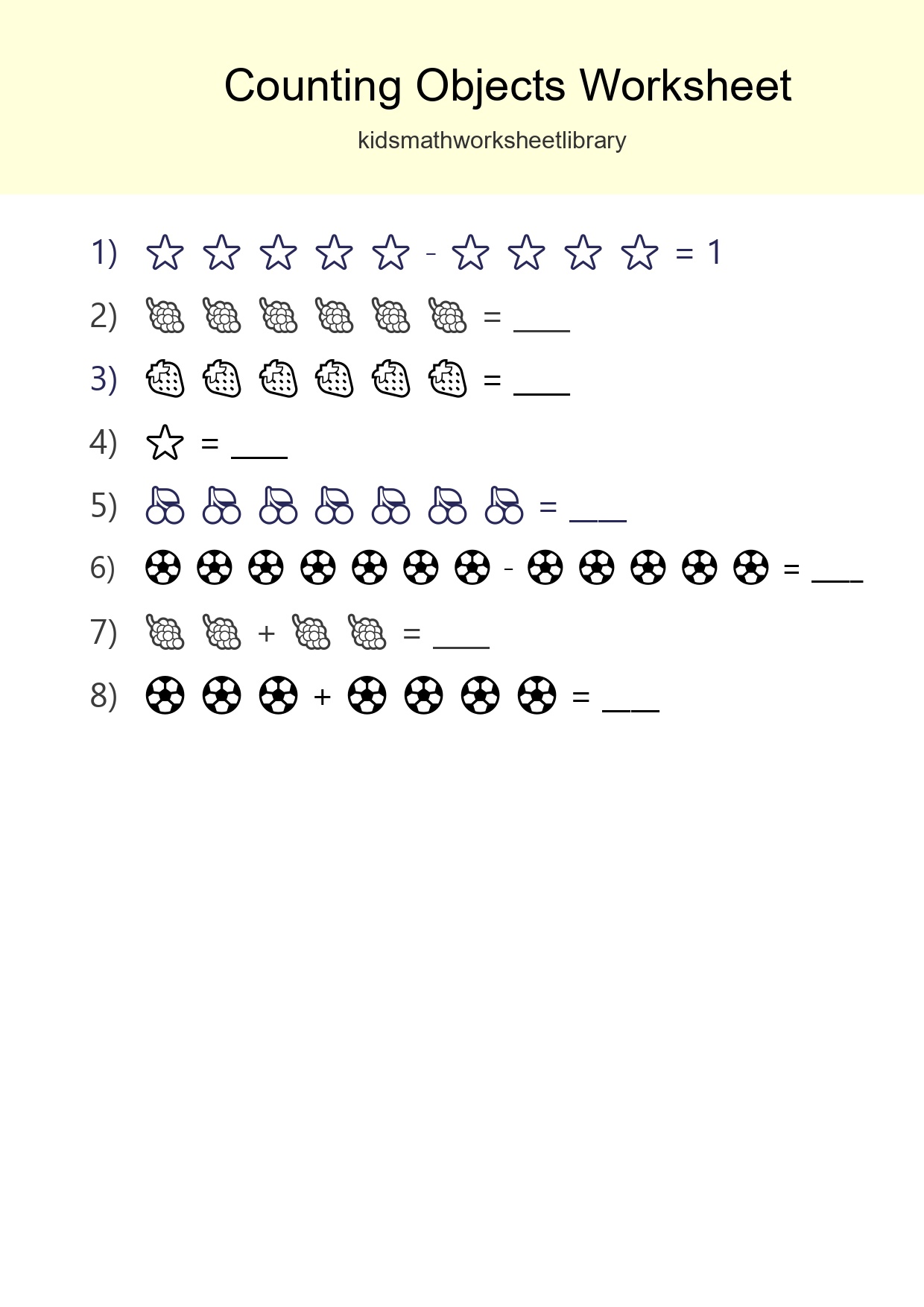 Learn Counting With Pictures Worksheet (Kindergarten) - Part 256