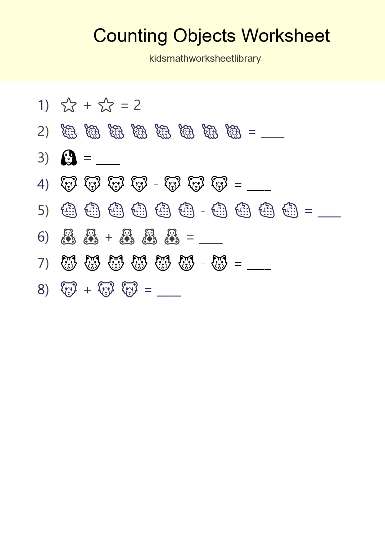 Learn Counting With Pictures Worksheet (Kindergarten) - Part 91