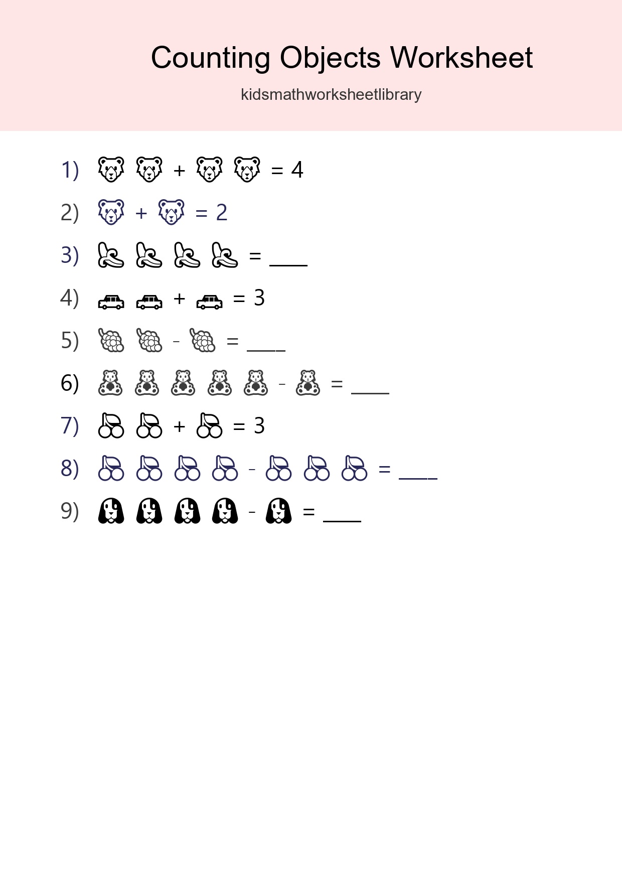 Learn Counting With Pictures Worksheet (Pre-K) - Part 14