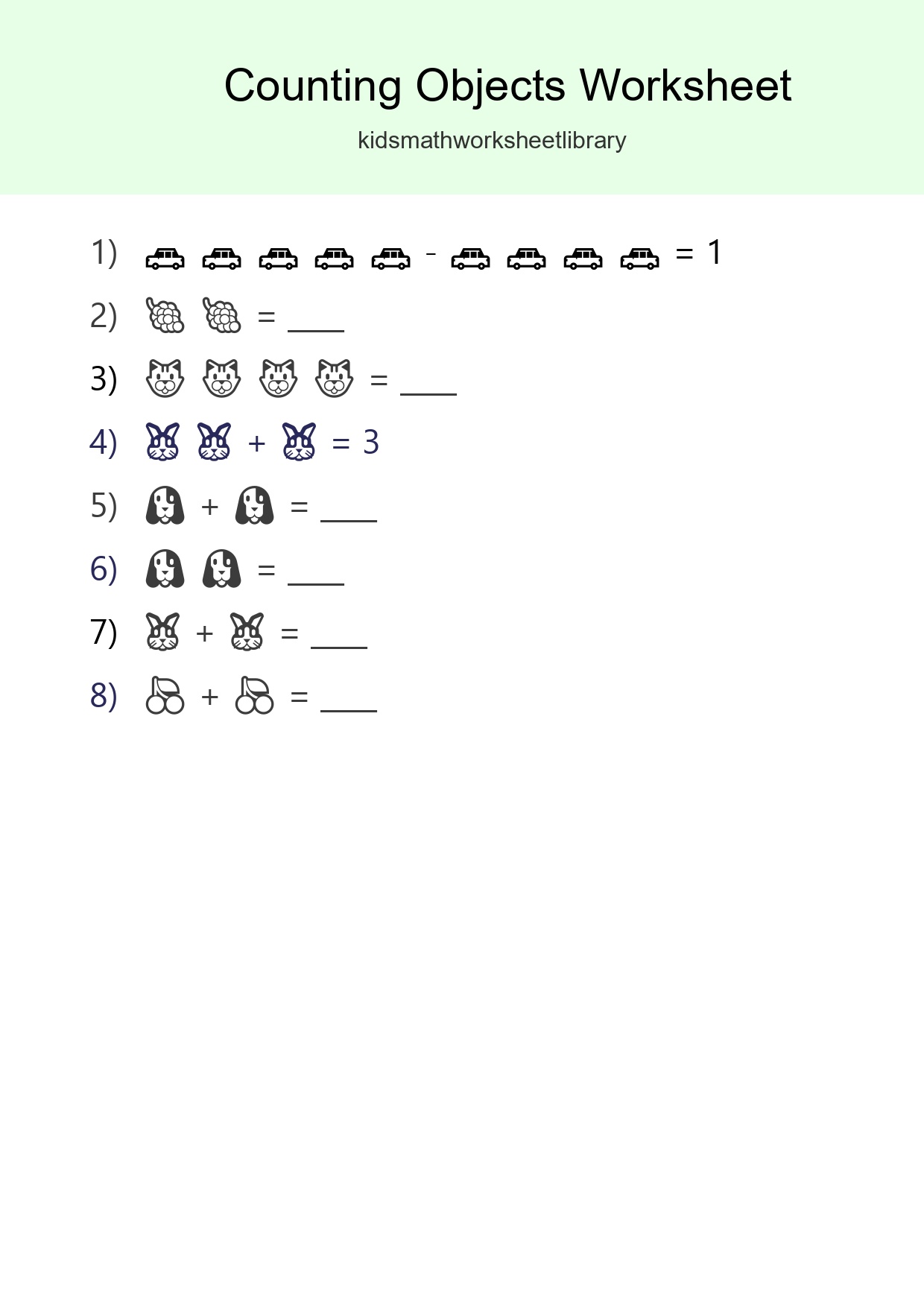 Pre-K Count The Objects Worksheet - Part 201