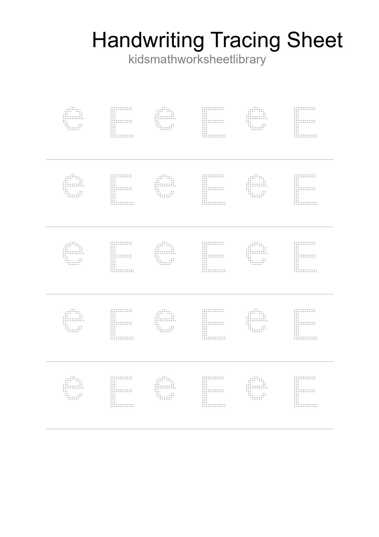 Printable Tracing Worksheet For Kids - Part 230