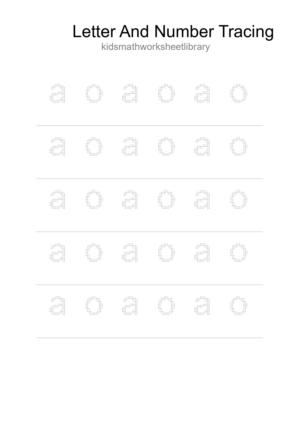 Printable Tracing Worksheet For Kids - Part 263