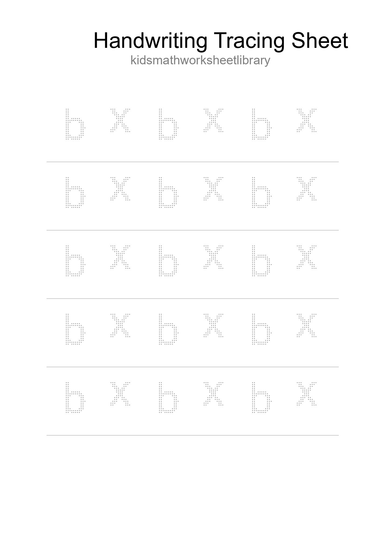 Printable Tracing Worksheet For Kids - Part 285