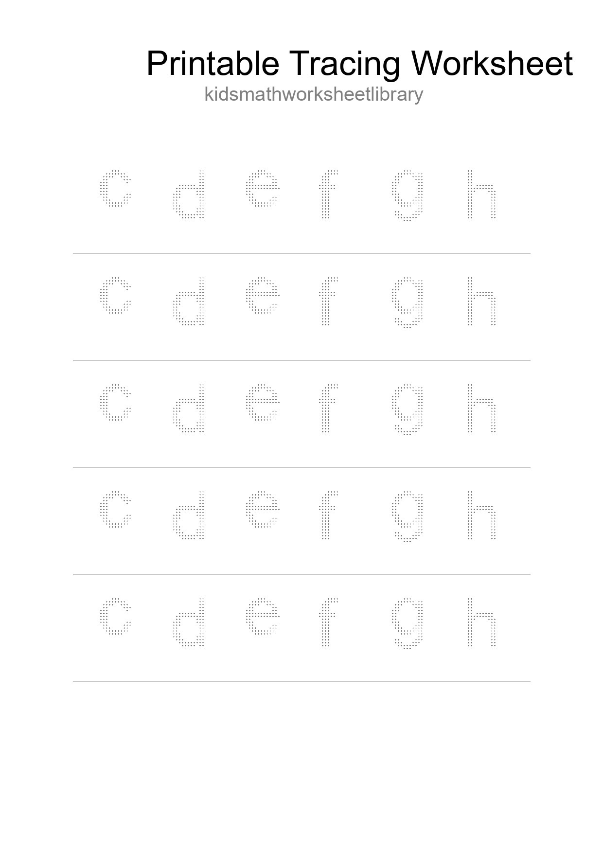 Printable Tracing Worksheet For Kids - Part 43