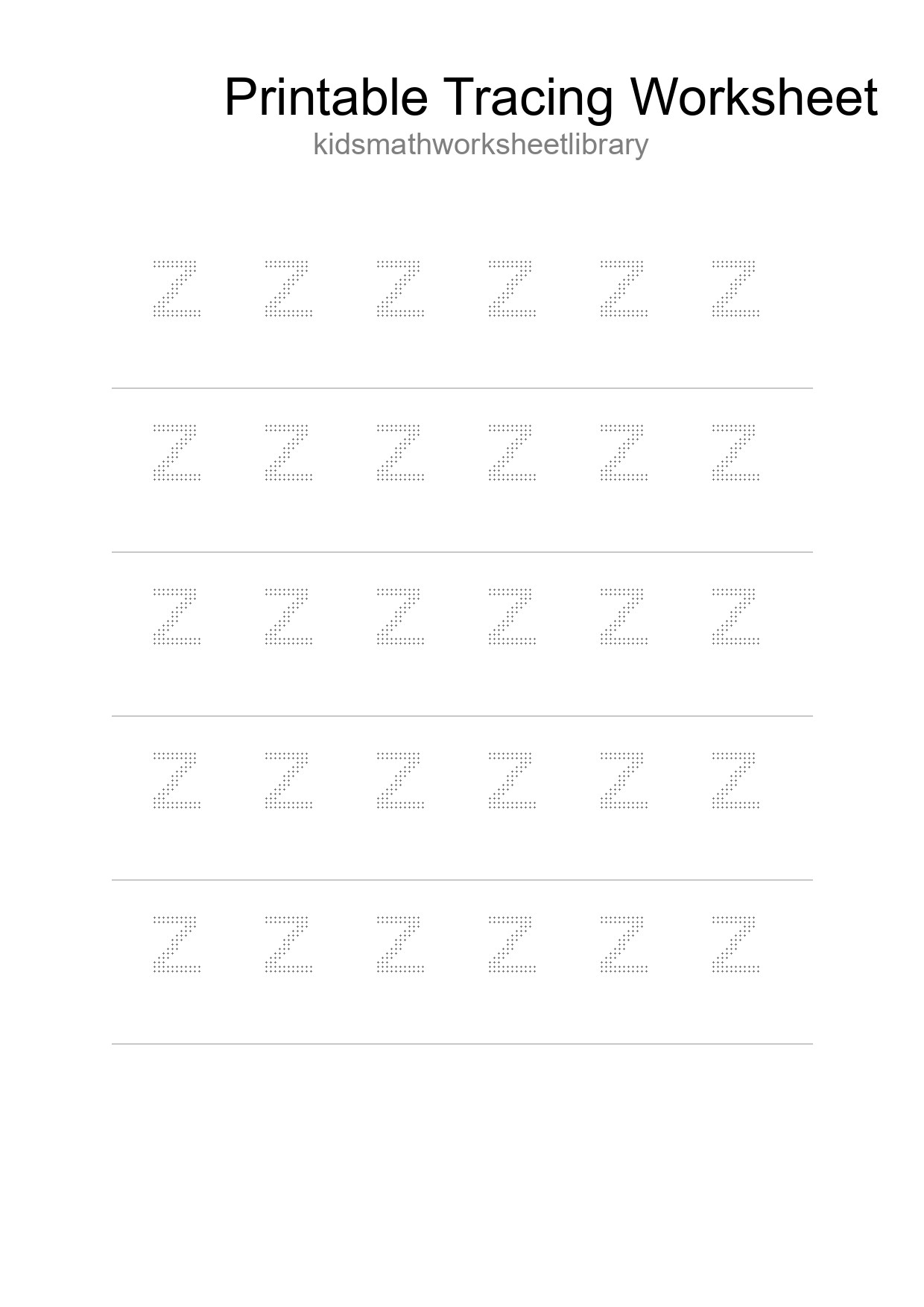 Printable Tracing Worksheet For Kids - Part 54